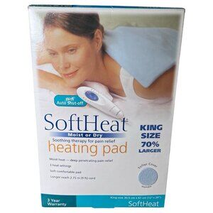 Soft Heat King Size 12x24 Soothing Therapy Heating Pad Moist‎ Or Dry  Open Box